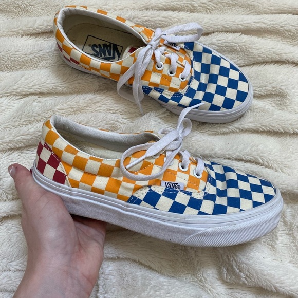 Vans Shoes - Vans checkerboard multi colored lace-up low-top sneakers Sz W6.5/ M5